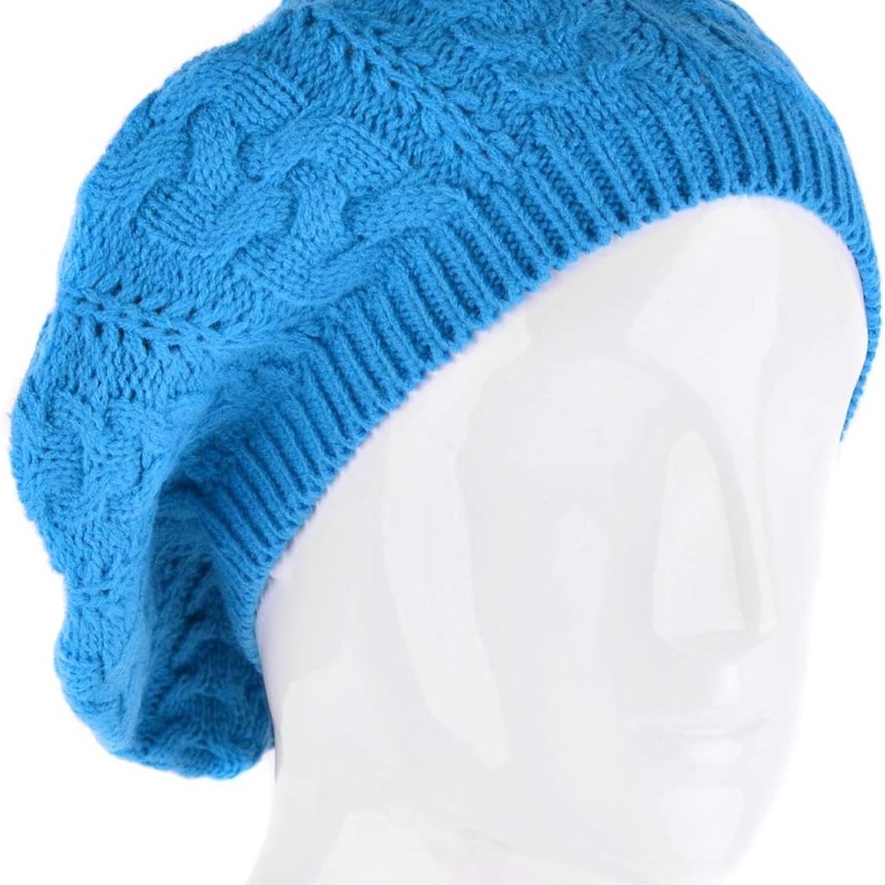 Baby blue Soft Beanie, Chic, and Lightweight Crochet Knitted Style Beani… - Picture 3 of 4